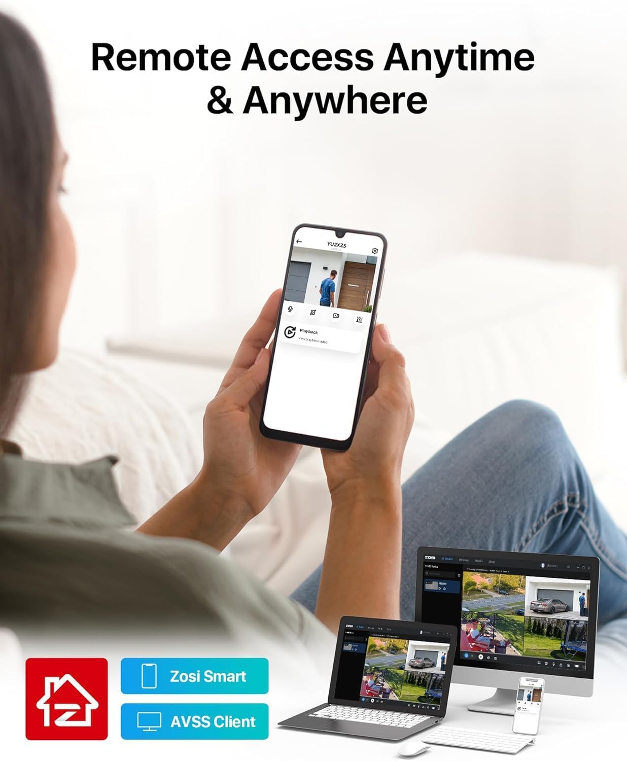 ZOSI 16CH 3K Lite Security Camera System with 2TB HDD,AI Human/Vehicle Detection,Night Vision,Remote Access,H.265+ 16 Channel 5MP Lite HD-TVI DVR with 12PCS 1080P Outdoor Indoor Surveillance Cameras - Image 6