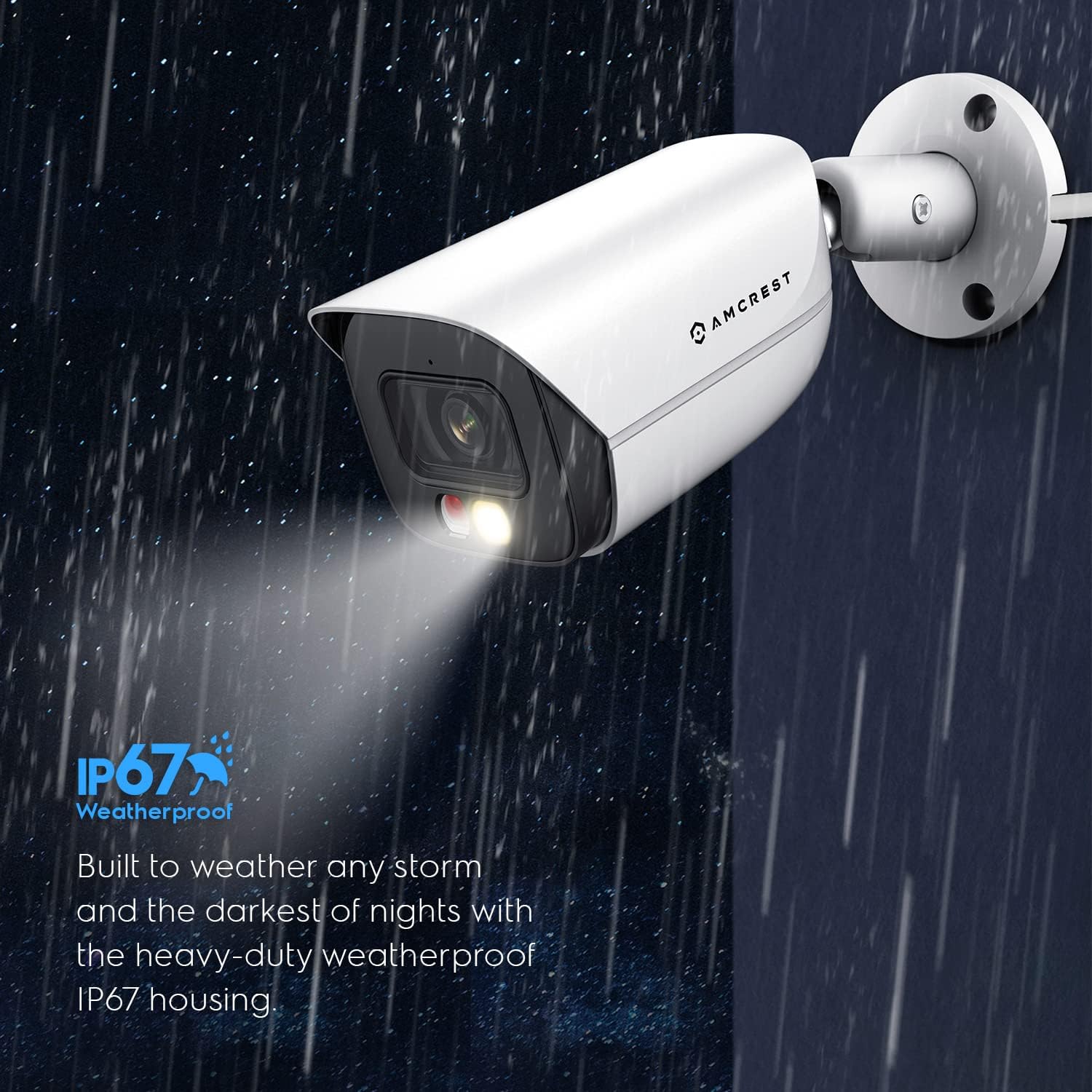 Amcrest 5MP IP PoE AI Camera w/ 49ft Color Night Vision, Security Outdoor Bullet Camera, Built-in Microphone, Human & Vehicle Detection, Active Deterrent, 129° FOV, 5MP@20fps IP5M-B1276EW-AI (White) - Image 7