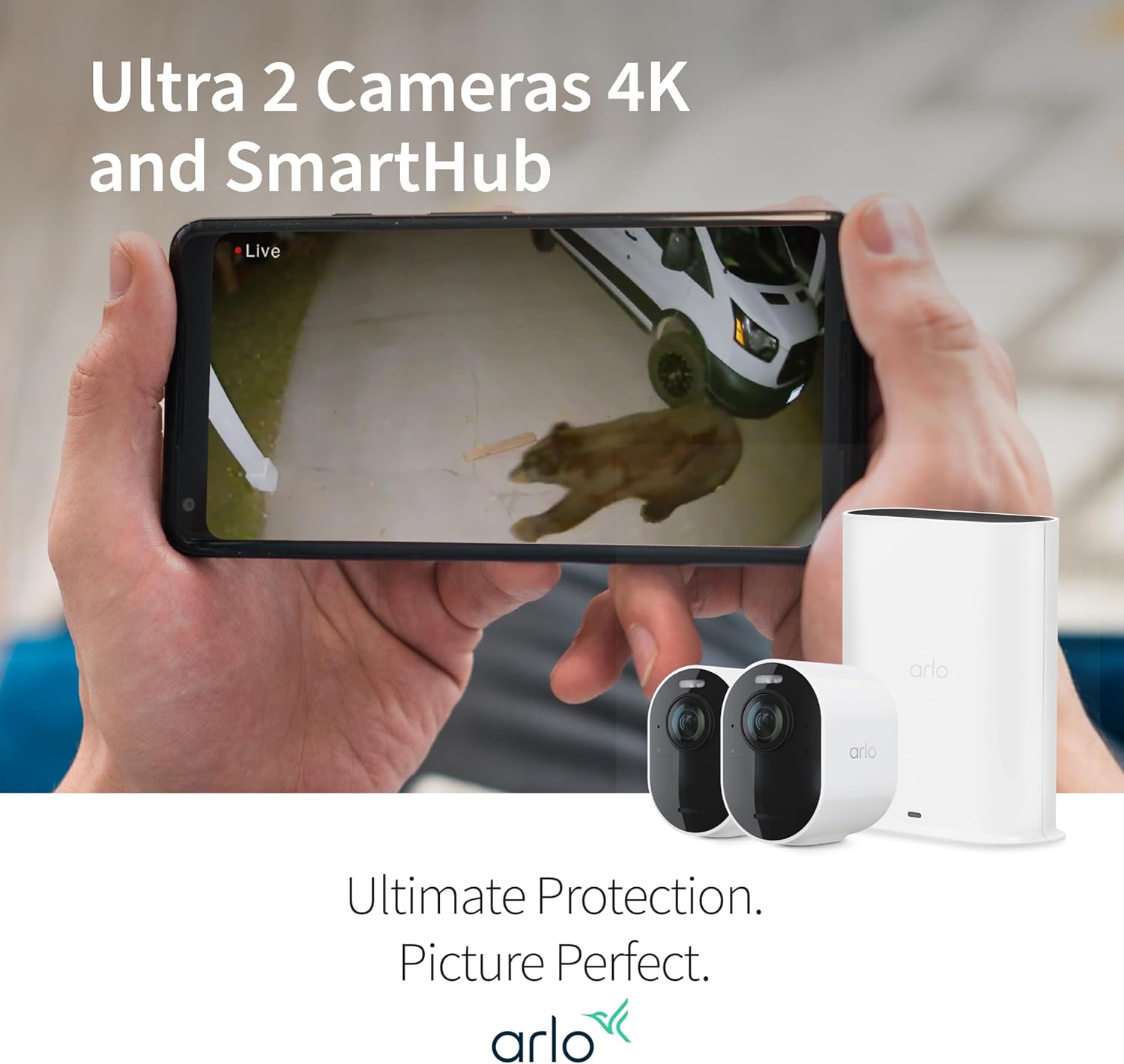 Arlo Ultra 2 Spotlight Camera 4K HDR (2 Cameras, SmartHub Included & Required) | Wireless Home Security Camera | Color Night Vision, Motion Sensor, 180º View, 2-Way Audio, White - Image 8