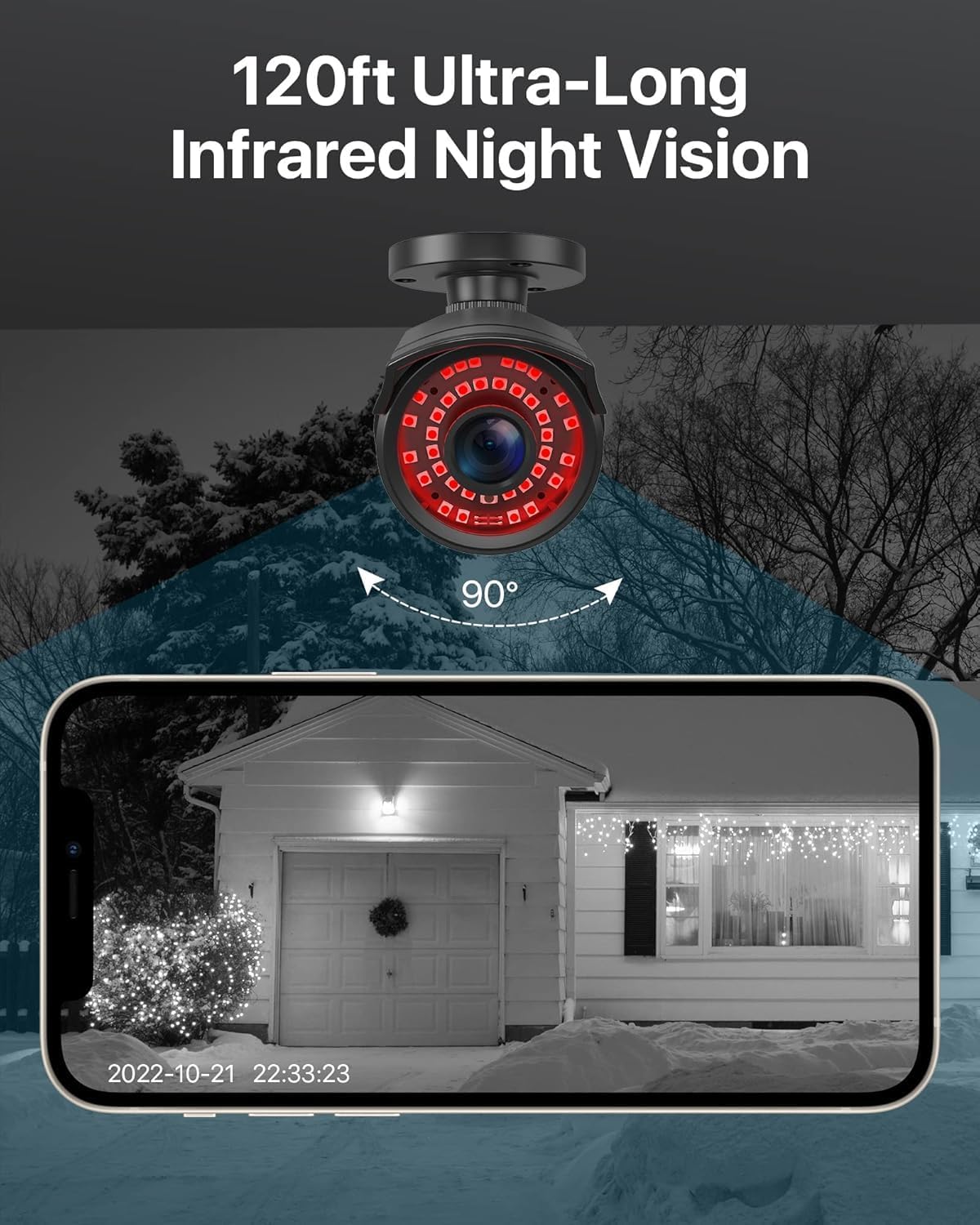 ZOSI 1080P 1920TVL Security Camera Outdoor Indoor,Hybrid 4-in-1 TVI/CVI/AHD/960H CVBS Bullet Cam for Analog Home Office Surveillance DVR CCTV System,IP67 Weatherproof,120ft IR Night Vision,Black - Image 2