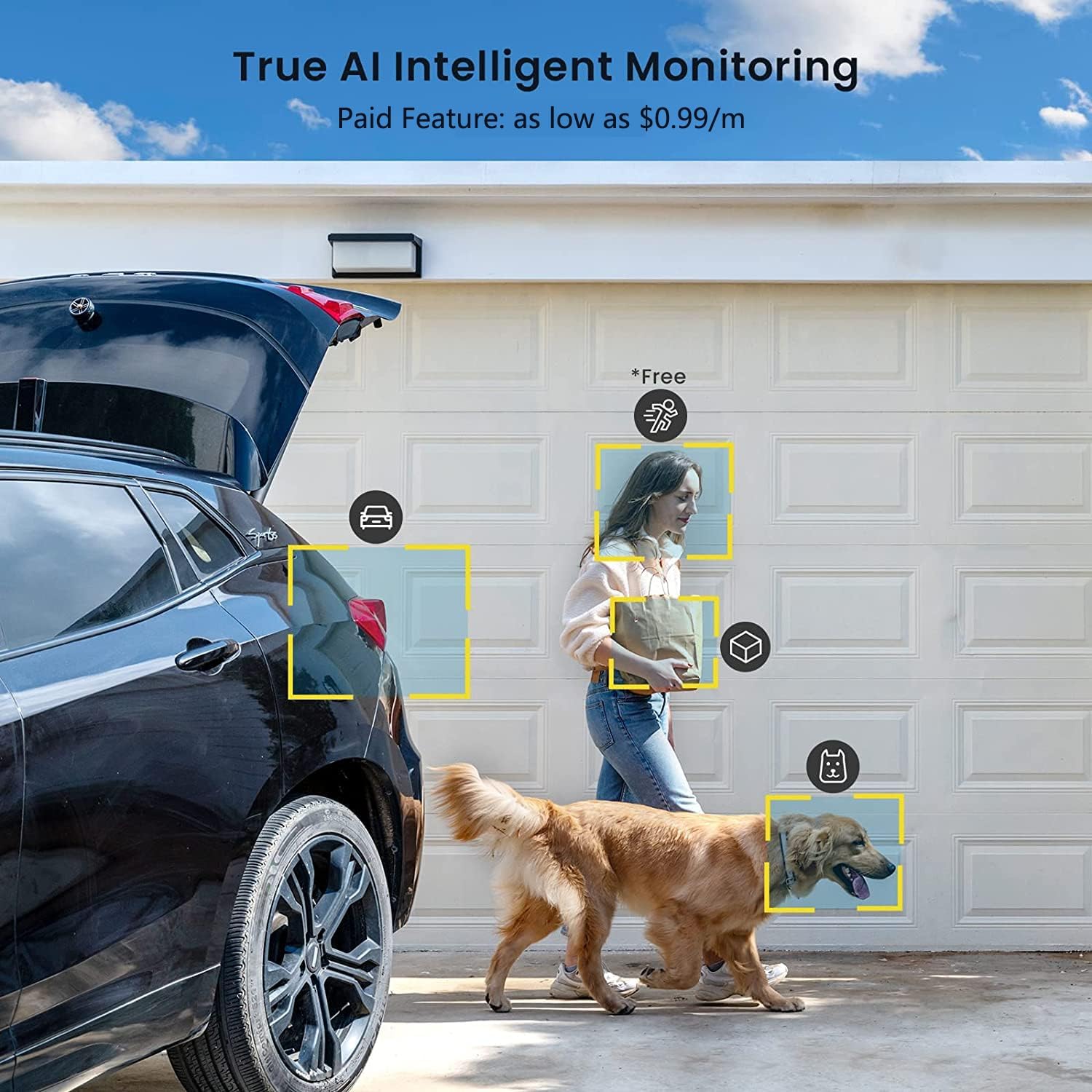 2K Solar Camera Security Outdoor with Spotlight & Siren, AI Detection Wireless Cameras for Home Security, 3MP Color Night Vision/2-Way Talk/Compatible with Alexa - Image 6