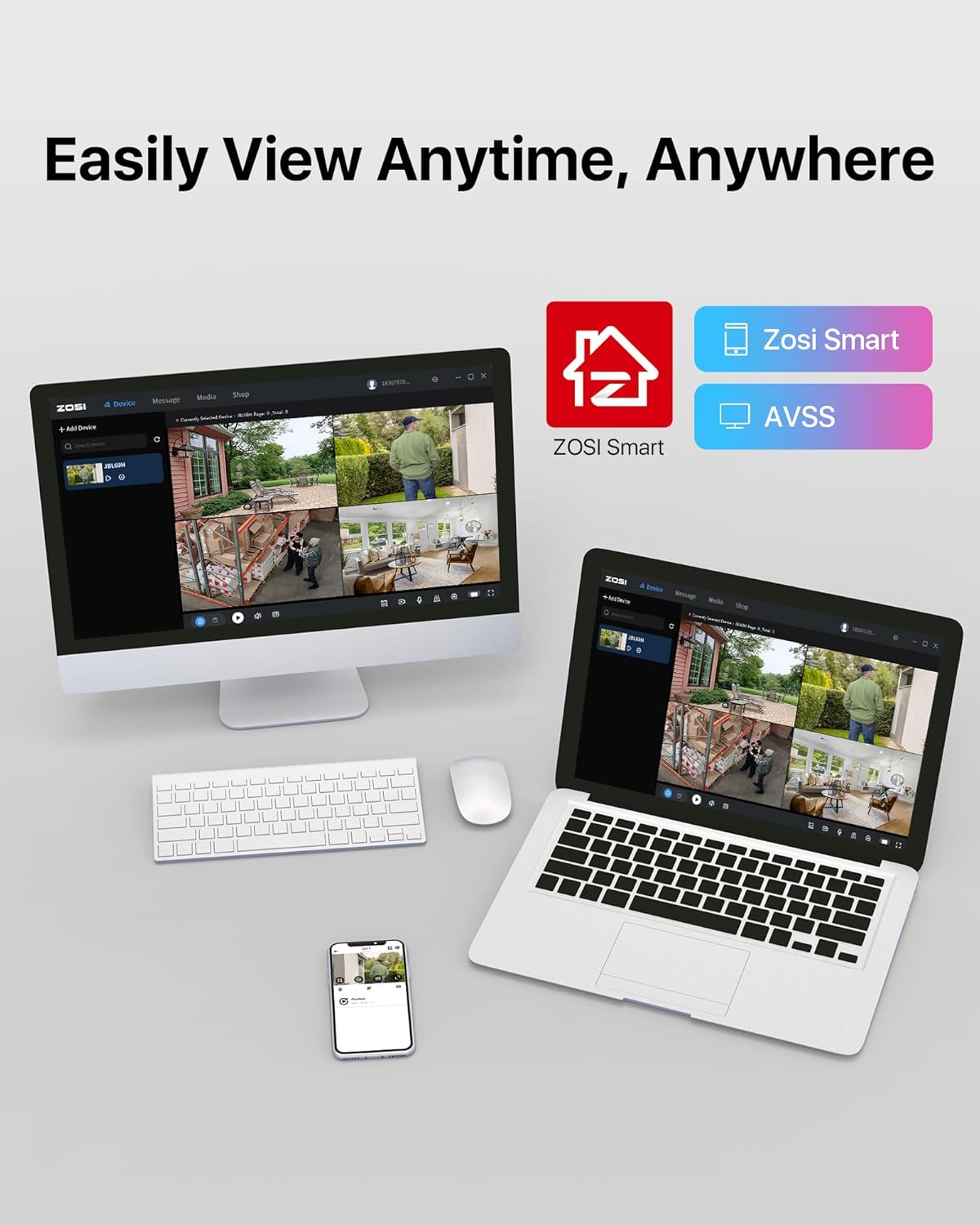 ZOSI 1080P H.265+ Home Security Camera System, AI Human Vehicle Detect, 5MP Lite 8 Channel Surveillance DVR, 8 x 1080p Weatherproof CCTV Dome Camera Outdoor, 80ft Night Vision, Remote Access (No HDD) - Image 7