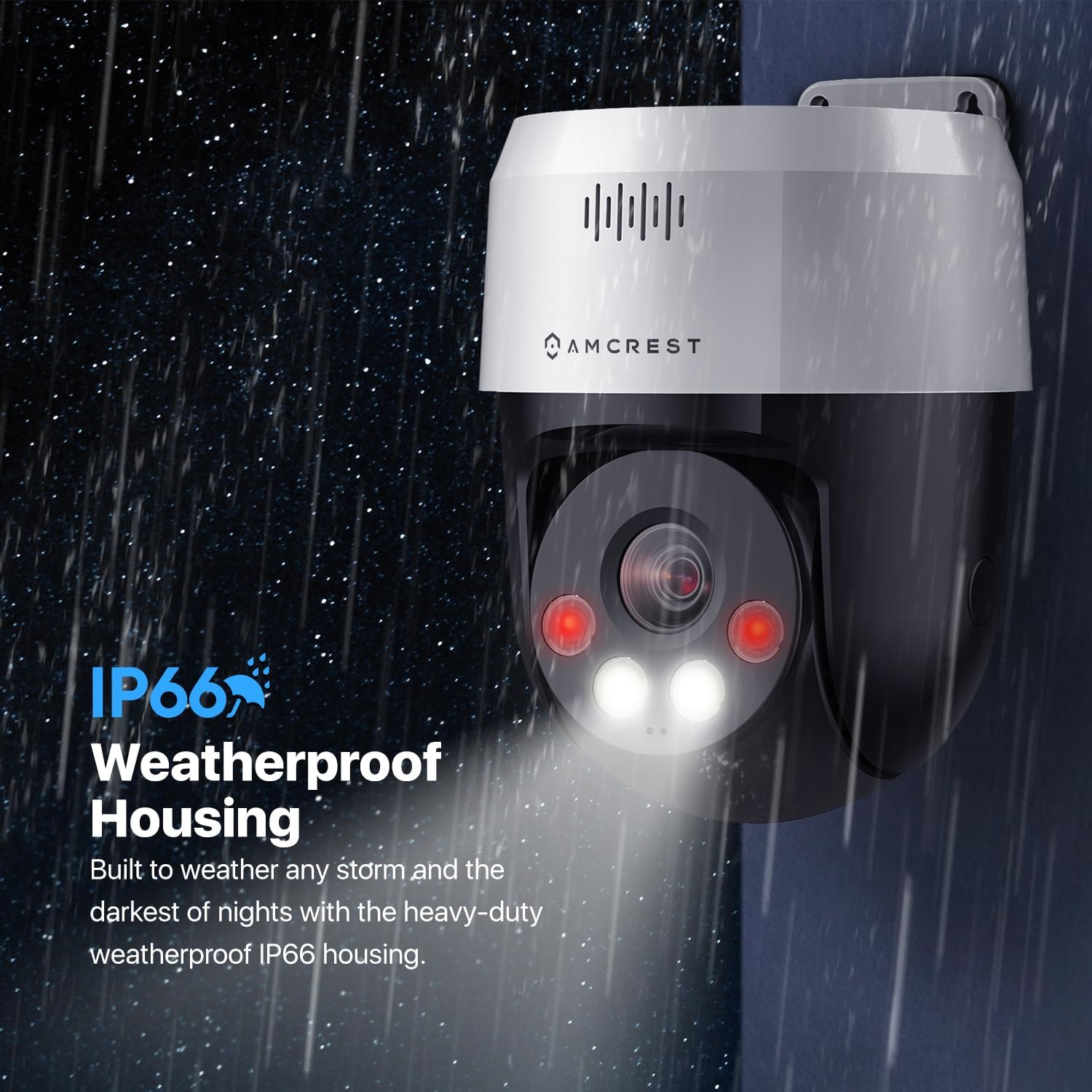 Amcrest 5MP UltraHD Mini AI Outdoor IP PoE Camera, Pan/Tilt Security IP Camera with Two-Way Audio, 98ft Full Color Night Vision, Active Deterrents, 5-Megapixel, Wide 104.8° FOV, IP5M-1190EW (White) - Image 7