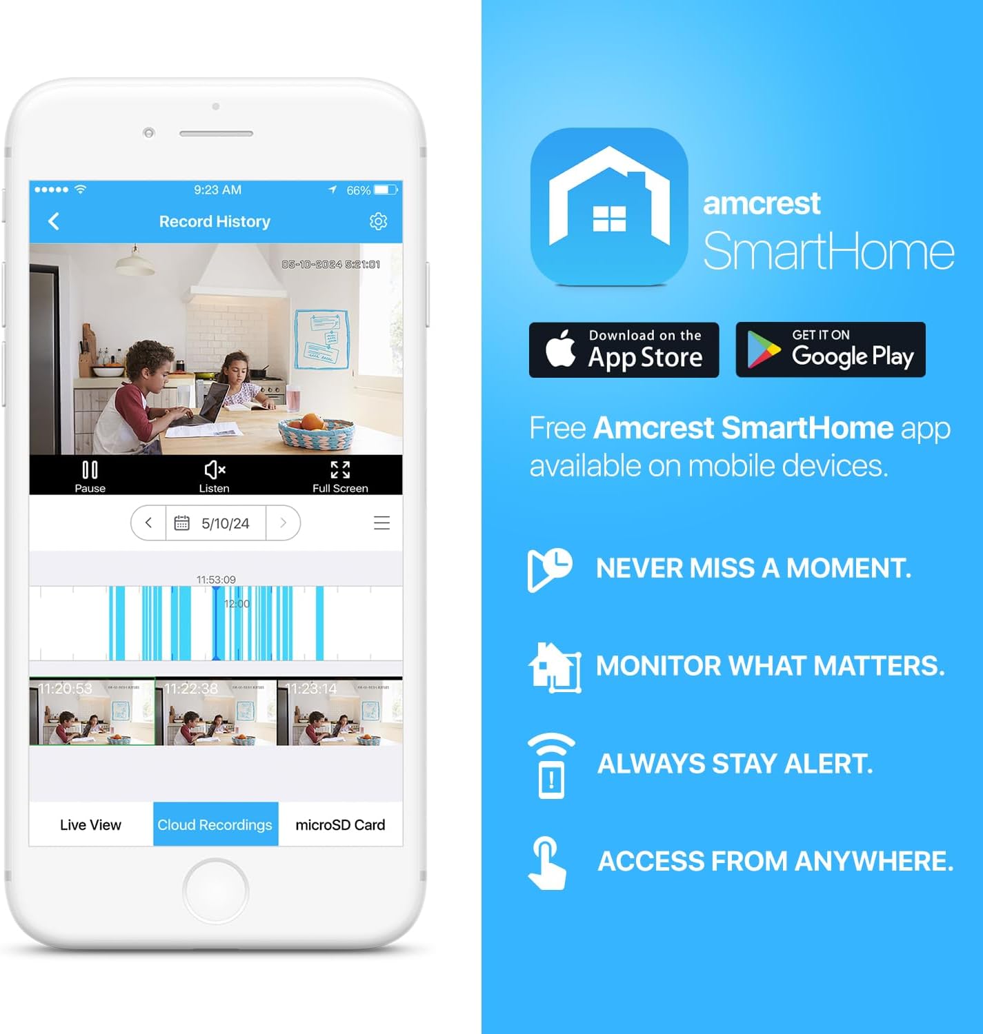 Amcrest 1080P WiFi Camera Indoor, Nanny Cam, Dog Camera, Sound & Baby Monitor, Human & Pet Detection, Motion-Tracking, Phone App, Pan/Tilt Wireless IP Camera, Night Vision, Smart Home ASH21-W - Image 8