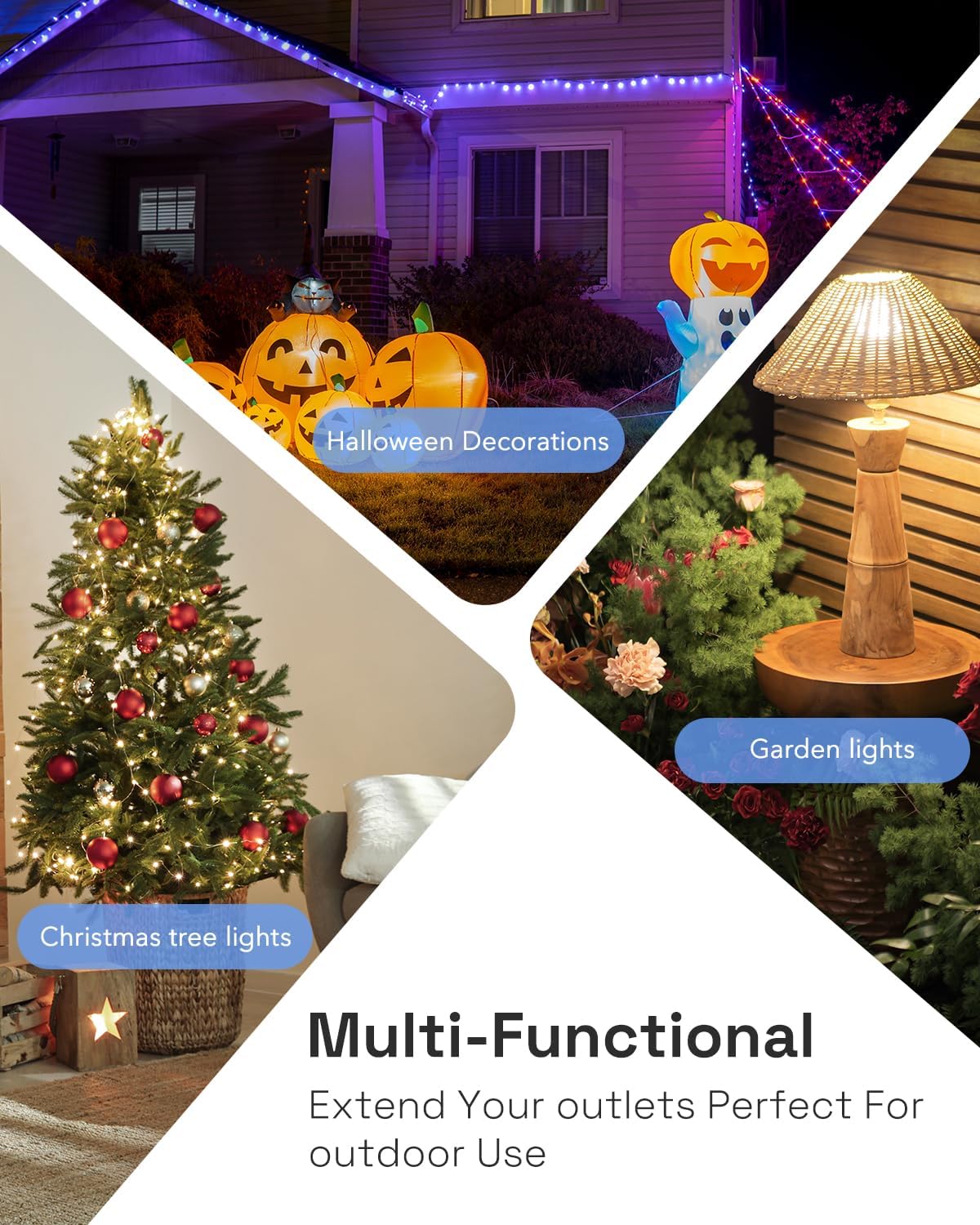 HBN Outdoor Smart Plug Waterproof WiFi Outdoor Outlet Timer with 6 Grounded Outlets, Remote & Voice Control Heavy Duty Yard Stake Plug Compatible with Alexa and Google Assistant No Hub Required - Image 8