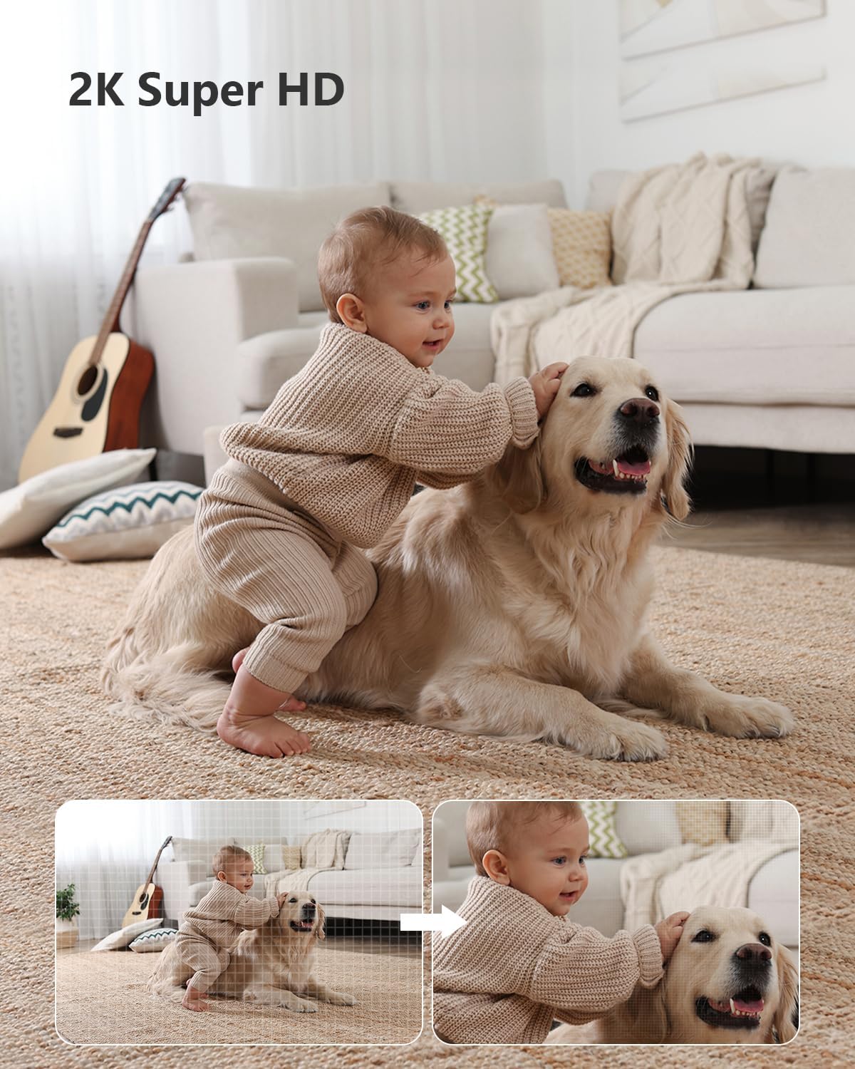 Imou 2K WiFi Security Camera Indoor Pet Dog Baby Camera with AI Human/Motion/Sound Detection, 360° Wireless IP Home Security Camera, Smart Tracking, Siren, Night Vision, 2-Way Audio, Works with Alexa - Image 2