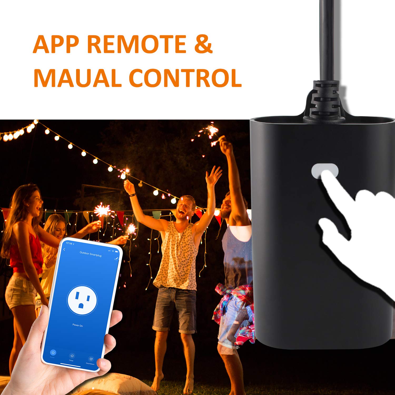 Z-Wave Dual Smart Outlet, Outdoor Zwave Smart Plug, Waterproof Dual On/Off Socket, Z Wave Hub Required, Built-in Repeater, Compatible with SmartThings, Wink, Alexa, Google Assistant - Image 3