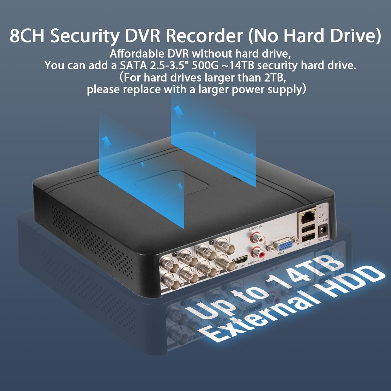 1080P 8CH Surveillance DVR Recorder H.265+ Standalone 6-in-1 CCTV Digital Video Recorder 8 Channel DVR for Security Camera Home Surveillance System, Mobile APP & PC Remote (No Hard Drive) - Image 3