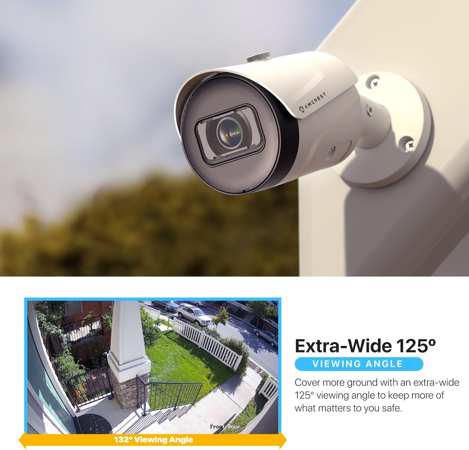 Amcrest 4K (8MP) IP POE Camera, UltraHD Outdoor Bullet, 3840x2160, 98ft NightVision, 125° FOV, IP67, MicroSD (256GB), Human & Vehicle Detection, Tripwire & Intrusion, (IP8M-2496EW-AI-V3) - Image 5