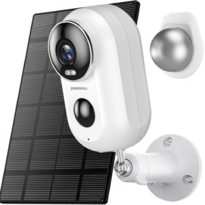 ZUMIMALL Solar Security Cameras Wireless Outdoor, 2K Outdoor Camera Wireless Solar Powered, 2.4G WiFi Battery Camera, 3MP Color Night Vision, Magnetic Mount,Siren,PIR/AI Analyse, IP66, Cloud, Alexa