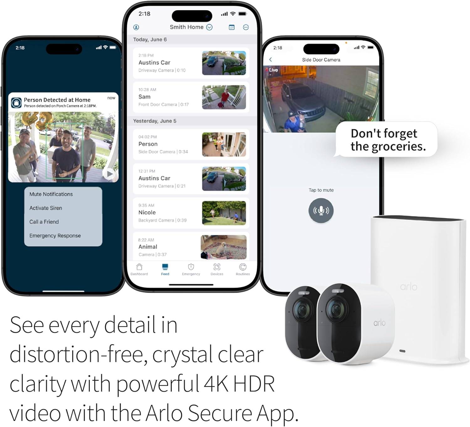 Arlo Ultra 2 Spotlight Camera 4K HDR (2 Cameras, SmartHub Included & Required) | Wireless Home Security Camera | Color Night Vision, Motion Sensor, 180º View, 2-Way Audio, White - Image 5