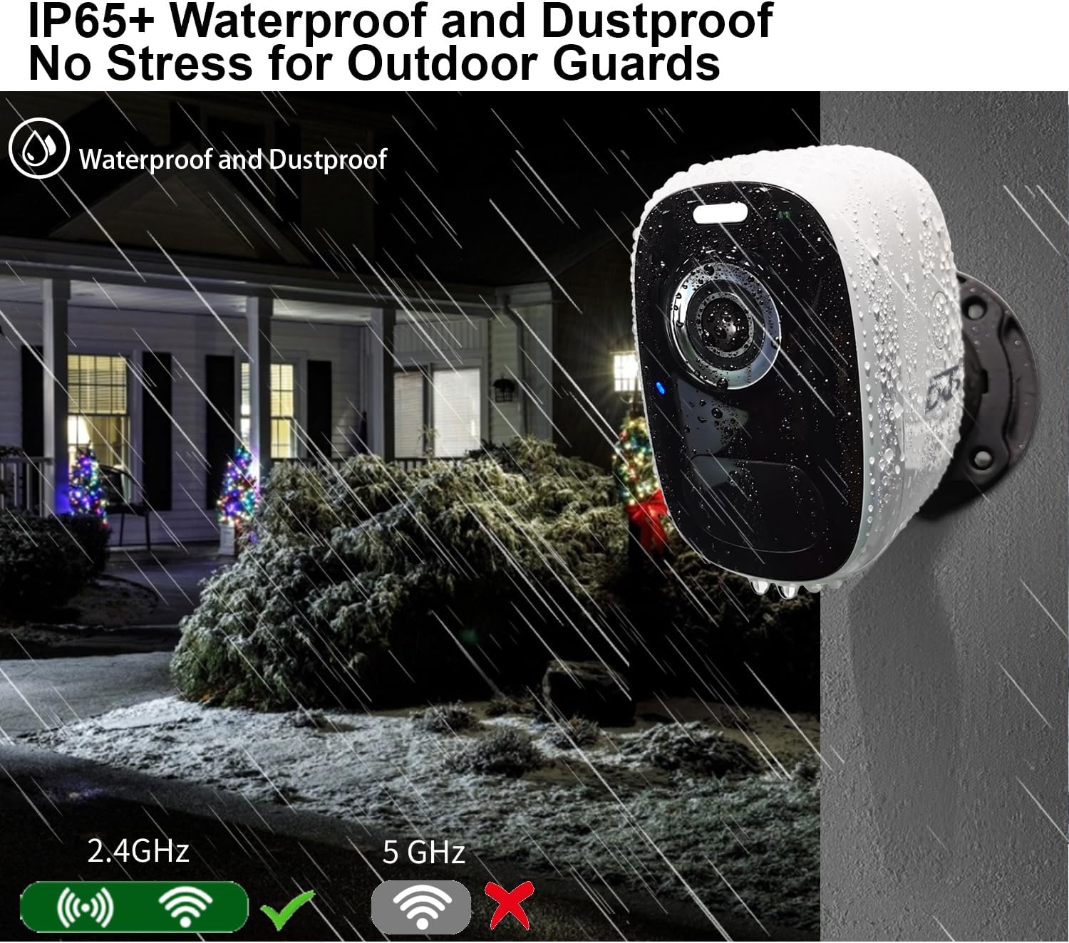 DCT Wireless Outdoor Security Camera: Magnetic, Battery-Powered, 2K Color Night Vision, Weatherproof, Motion Detection, 2-Way Audio, Spotlight & Alarm, SD/Cloud, Long Battery Life - Image 6