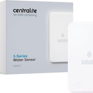 by Ezlo Water Sensor - Monitors Your Whole Home for Leaks - Detects Water Leaks in a Kitchen, Bathroom, Basement or Laundry Room - Zigbee